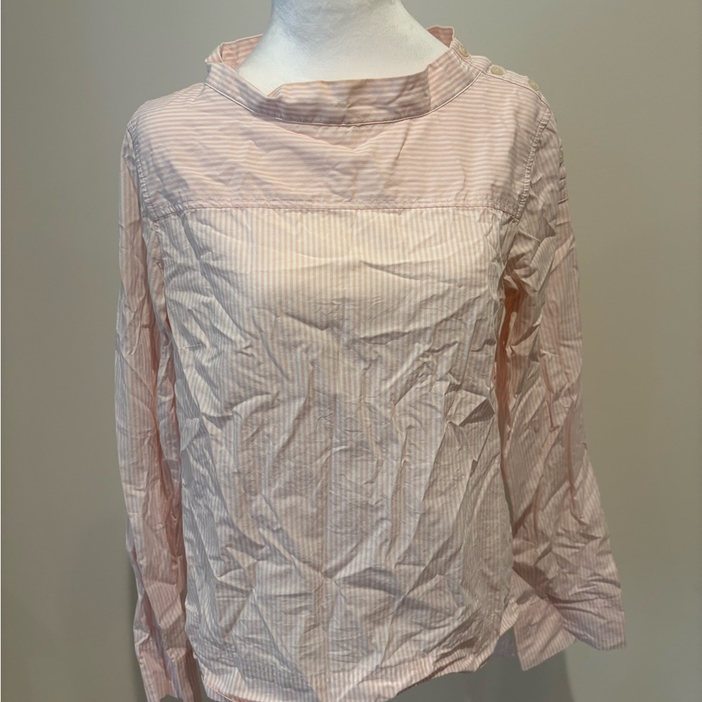 J. Crew Light Pink Striped Blouse